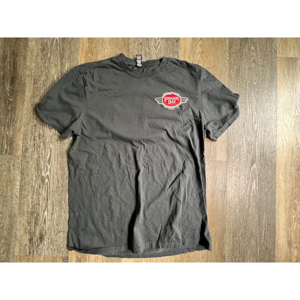 District Tides Tavern Shirt Mens Large Gray Longass Day IPA Gig Harbor WA‎ Tee